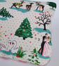 Christmas zipped pouch bag - Romantic winter scene - Dancing couple with swans - Image 3