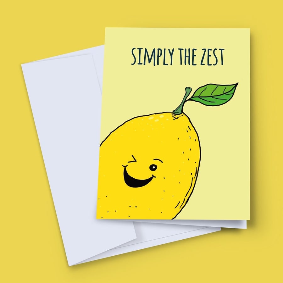 Simply The Zest Lemon Card, Thank You Card, Funny Anniversary Card, Best Friend