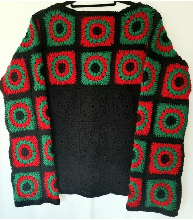 Handmade Crochet Granny Square jumper 