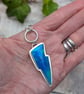Sterling Silver Blue Aurora Opal Lightning Bolt Long Necklace - JBJ2066 - Image 4