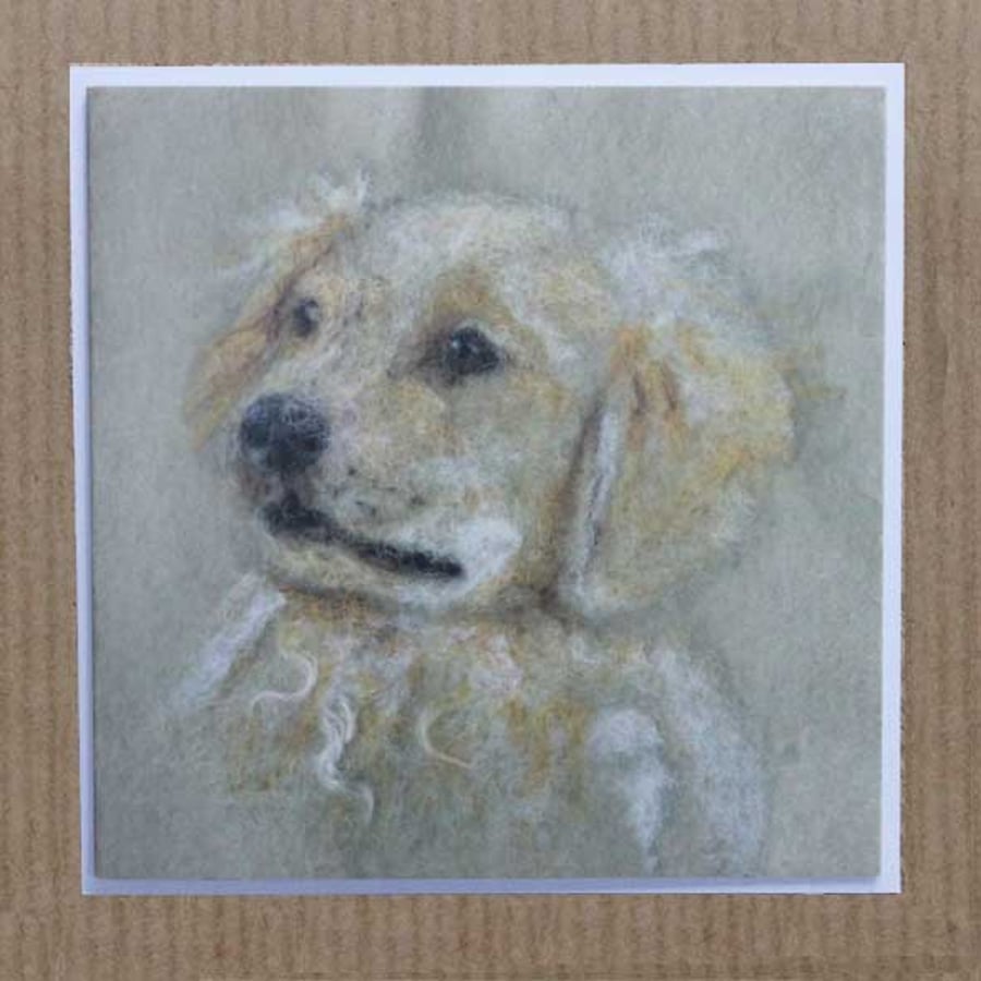 Golden Retriever Pup greetings card (single or pack of 5), with white envelope