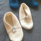Hand knitted slippers, Wool sofa socks, Christmas gift for women