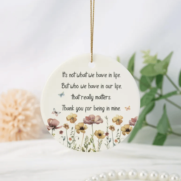 Floral Butterfly Memorial Ceramic Ornament