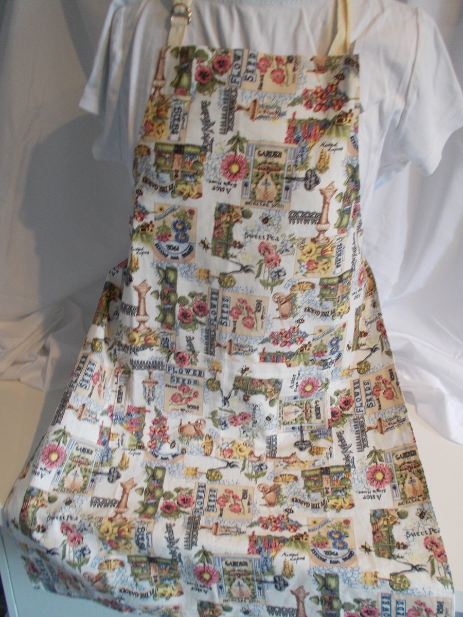 Hand made full apron ideal for a garden lover