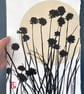 Garden painting, Chives, Original art, handmade paper, signed 