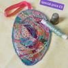 Sari silk Easter Egg hanging decoration in a card