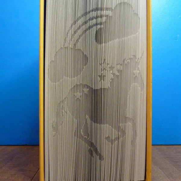 Unicorn and Rainbow SHADOW CUT & FOLD Book Folding Pattern - EMAILED PDF PATTERN