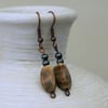 Picture Jasper and Haematite Dangle Earrings,  E107