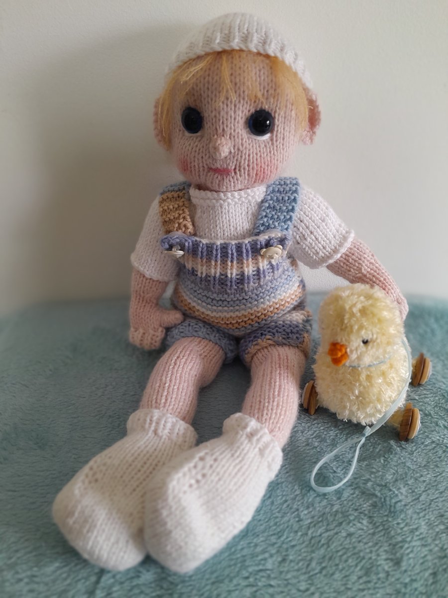 Knitted Baby Doll,  Dotpebblesknits design 