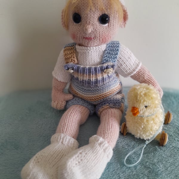 Knitted Baby Doll,  Dotpebblesknits design 