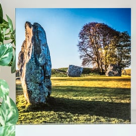 Avebury Wiltshire Blank Greeting Card sunrise summer sarsen stone circle 