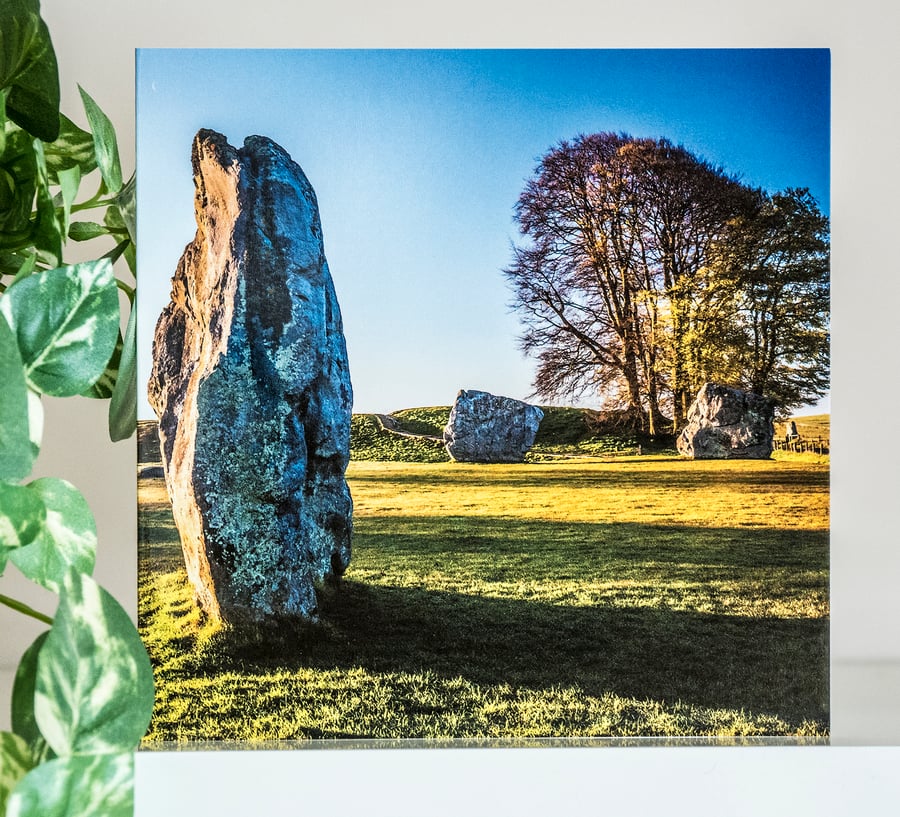 Avebury Wiltshire Blank Greeting Card sunrise summer sarsen stone circle 