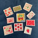 Fabric Postage Stamps - Summer Fruits 
