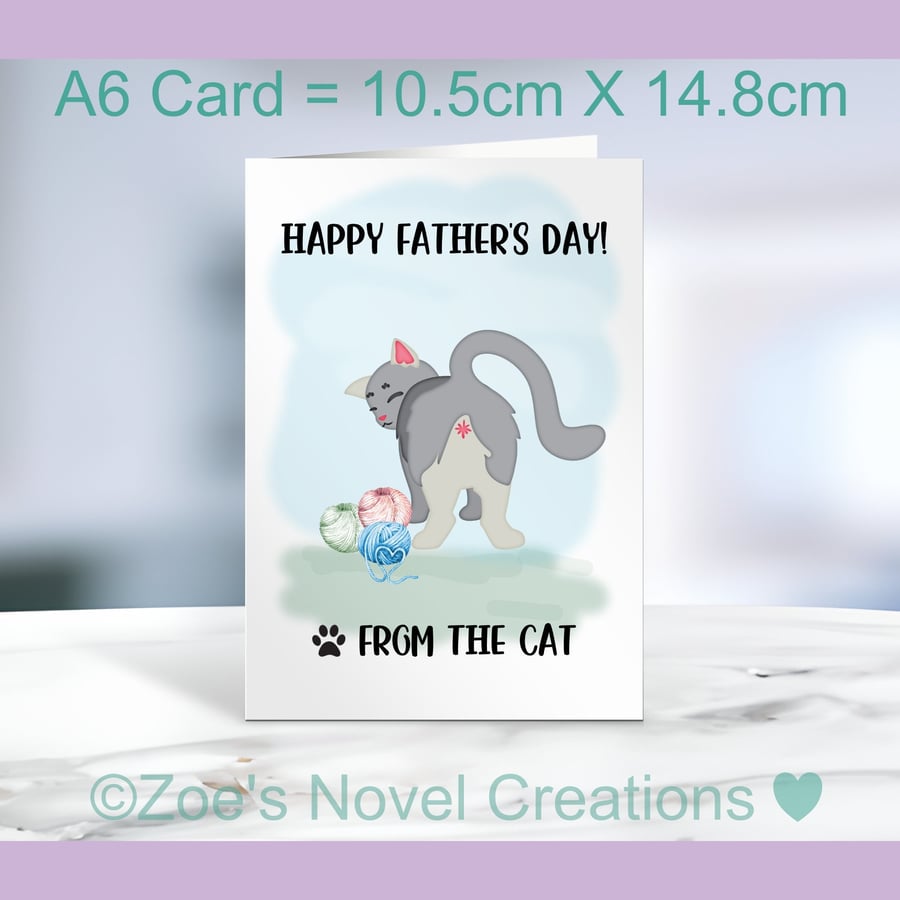 Father's Day Card from the Cat A6 10.5cm x 14.8cm