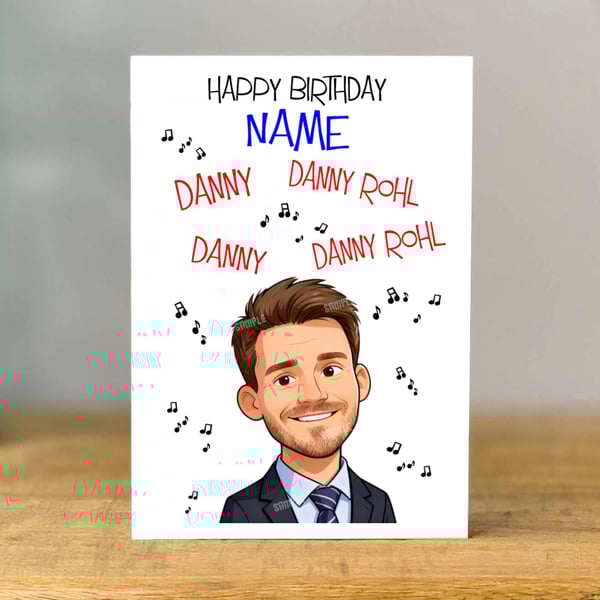 Personalised Danny Rohl Birthday Card, Football rangers Gift, dad, son daughter