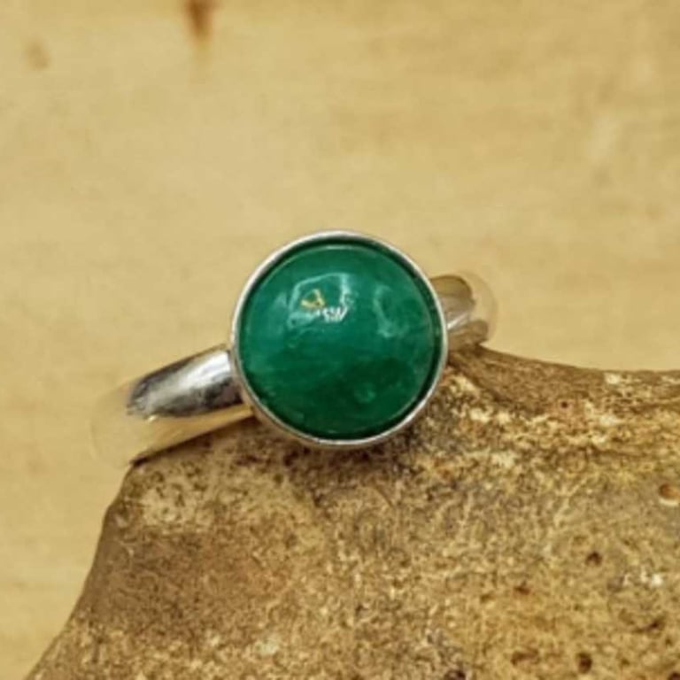 Minimalist emerald ring. Adjustable. May Birthstone. 20th anniversary gemstone