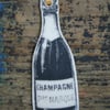 Porcelain champagne bottle decoration