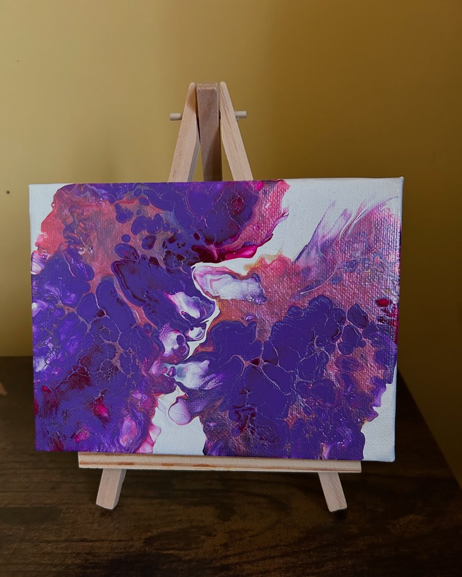 Easel mounted acrylic art