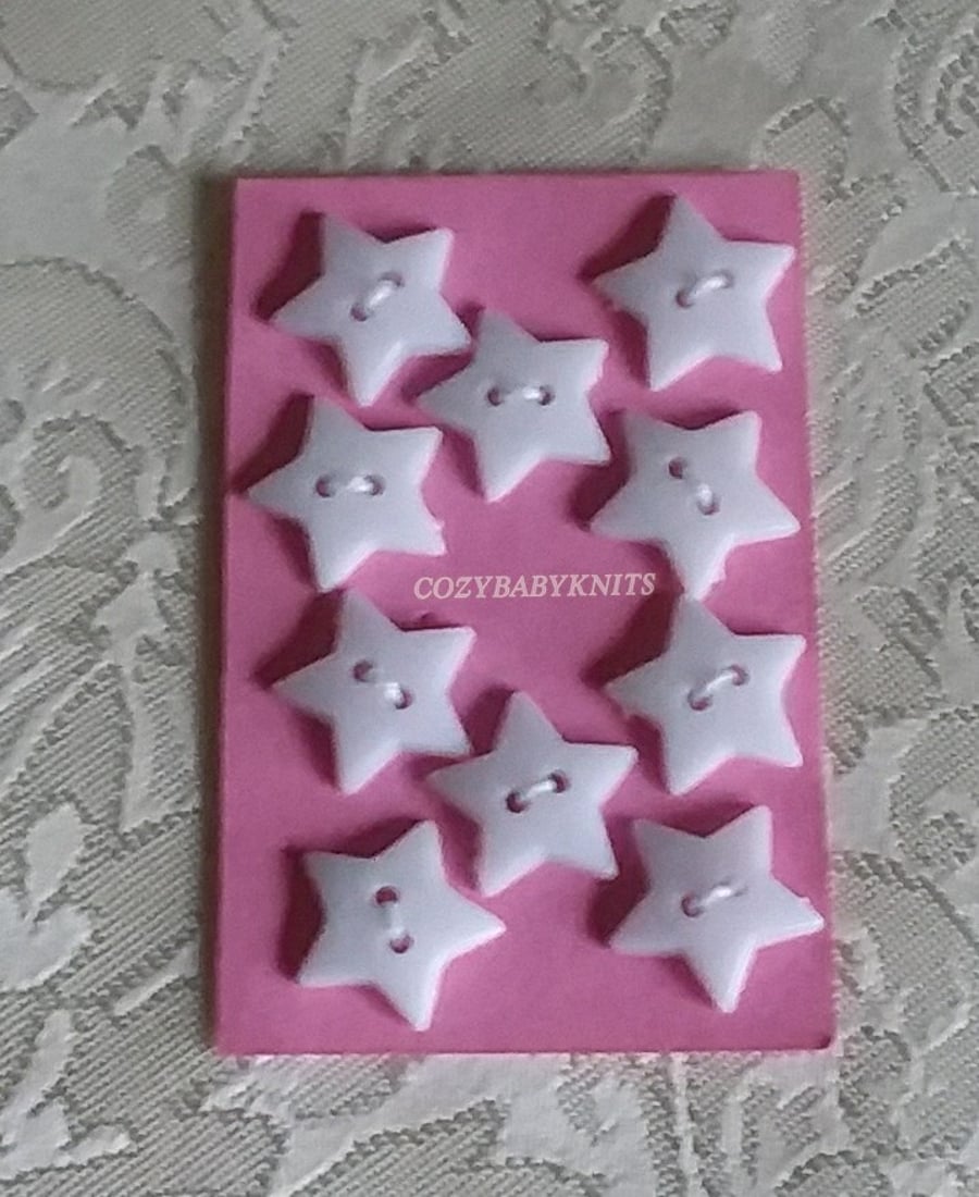 White star plastic buttons