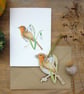 Robin and Snowdrop Wooden Hanging Decoration - Image 4