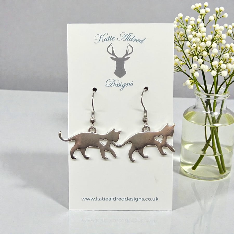 Image of Charm Earrings - Walking Cat