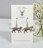 Charm Earrings - Walking Cat
