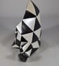 Ceramic Hand Painted Two Tone Black White Facet Gnome Gonk Ornament Decoration. - Image 2