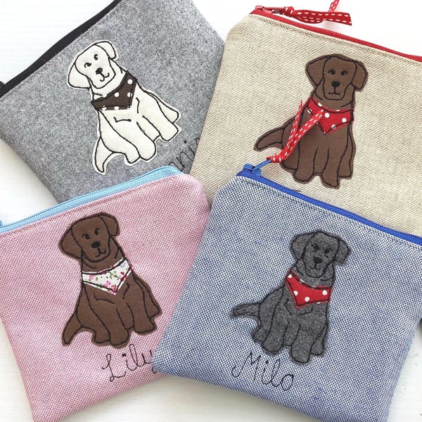 Custom Labrador Golden Retriever Coin Purse - Personalised Doggy Pouch Wallet