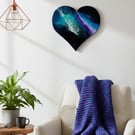 Celestial Heart – Heart-Shaped Resin Wall Art,  43cm Abstract Resin Painting