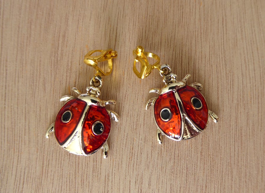Ladybird Clip on earrings