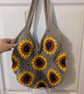 Sunflower Crochet bag, granny square bag - Image 6