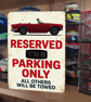 Triumph TR6 Reserved Parking Metal Sign Plaque Garage Gift Wall Decor 