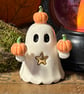 Ceramic ghost pumpkin Juggling Boos! - Image 2