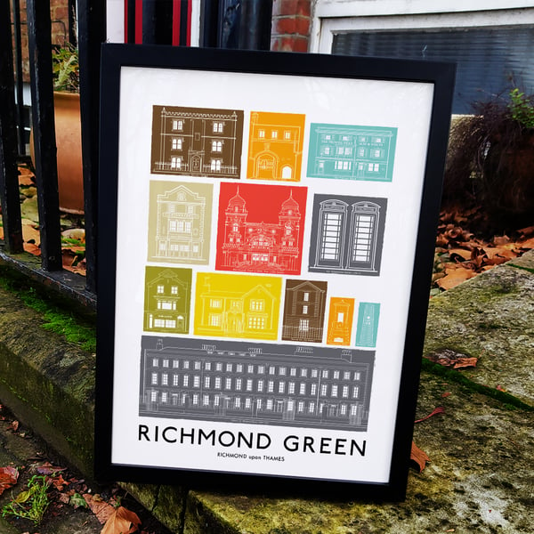 RICHMOND GREEN ABSTRACT A3 print