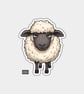 Funny Vinyl Sticker For Adults - Cute Grumpy Sheep 