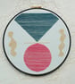 Pink Sunrise - Original Abstract Embroidery Art Piece - Image 1