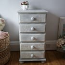 Pine Chest of Drawers with 3D Pearlescent Floral Detail