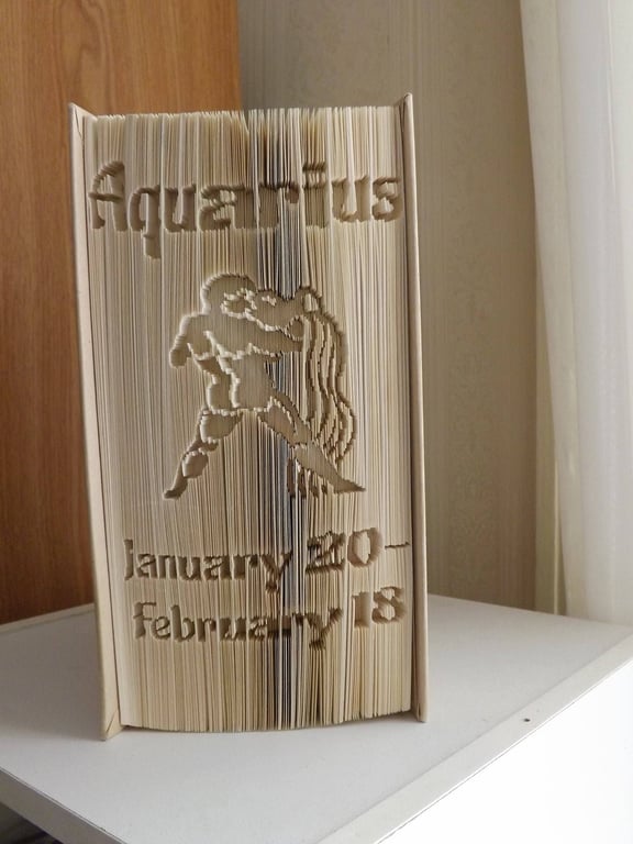 AQUARIUS, Zodiac Sign CUT & FOLD Book folding Pattern - EMAILED PDF PATTERN