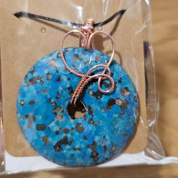 Whirlpool Blue Donut Pendant