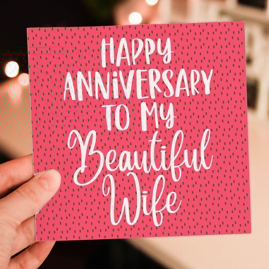 Anniversary card: Beautiful Wife