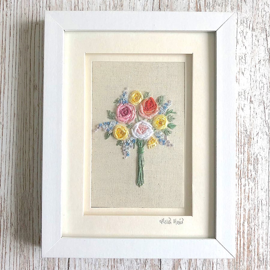 floral embroidery - hand embroidered