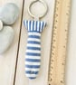 FISH KEY RING - blue stripes, lavender - Image 2