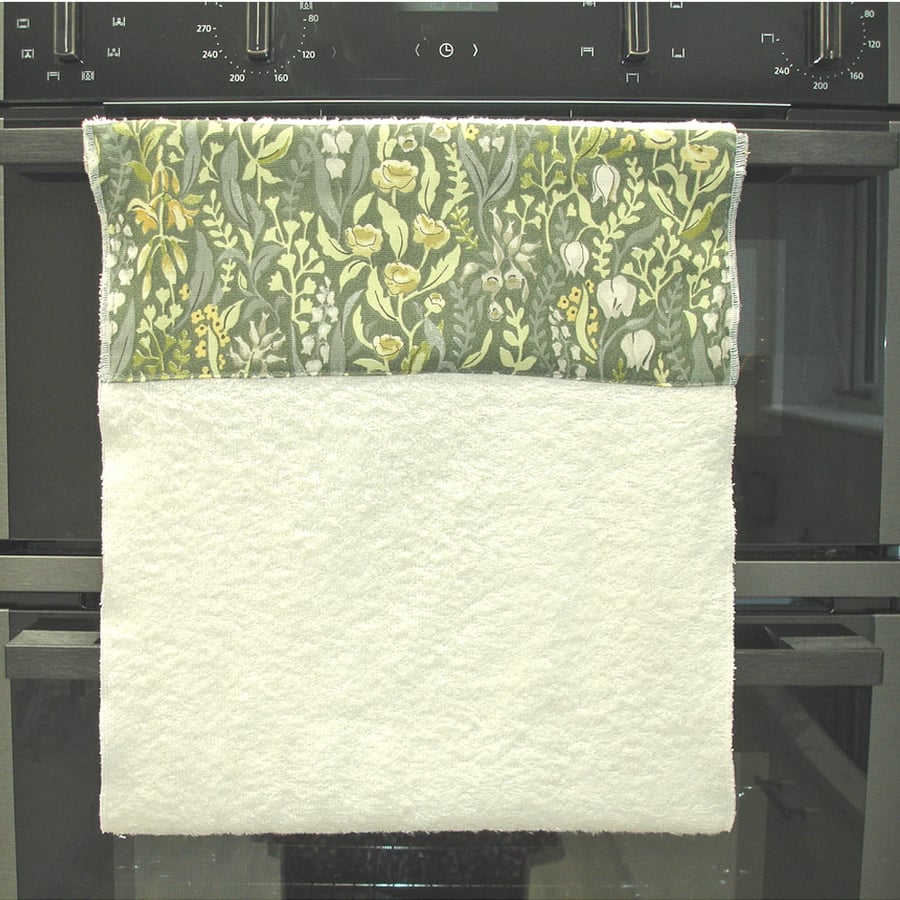 Roller Towel Rolling Kitchen Tea Towel William Morris Kelmscott Green Floral