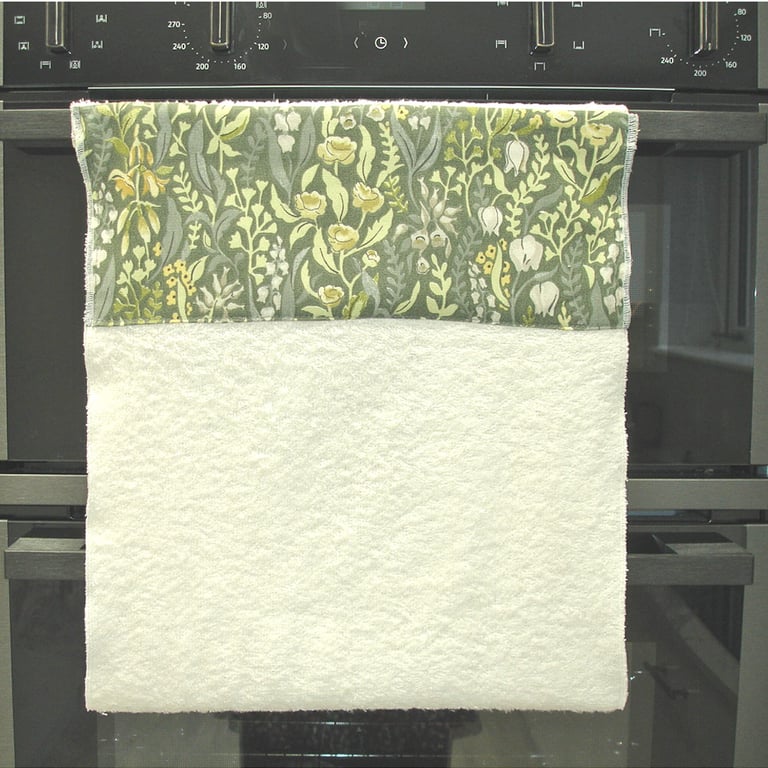 Roller Towel Rolling Kitchen Tea Towel William Morris Kelmscott Green Floral