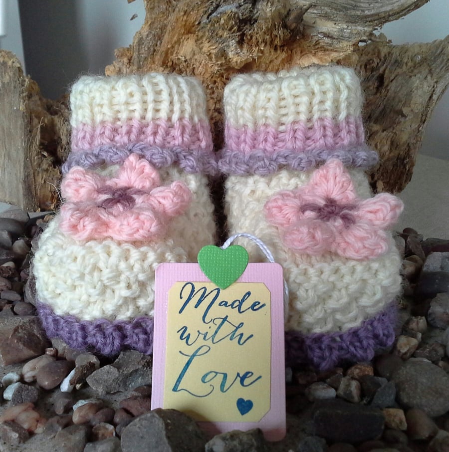 Luxury 'Jeager' Pure Merino Wool Booties  3-9 months sizes