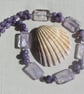 Purple Lepidolite & Ametrine Crystal Gemstone Beaded Necklace "Heather Fizz"