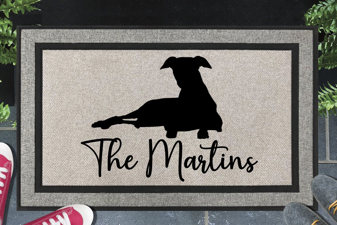 Whippet Dog Door Mat No.3 - Personalised Whippet All Weather Doormat - 45x70cm 