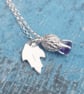 Amethyst Thistle  & leaf Necklace - Image 6