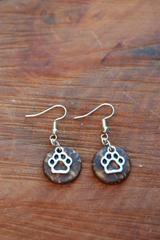 Dog paw earrings