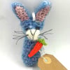 Crochet Mohair Easter Bunny Decoration 